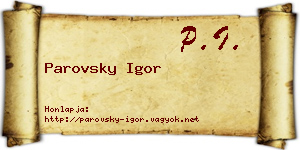 Parovsky Igor névjegykártya